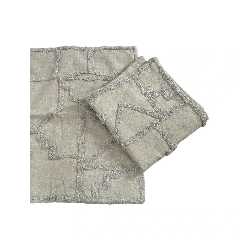 West Elm Pillow Hand-crafted Candlewick Abstract Labyrinth Pillow Covers 20x20